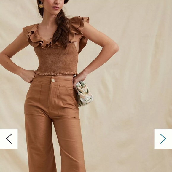 Maeve Brown Ruffle Top - Picture 4 of 6